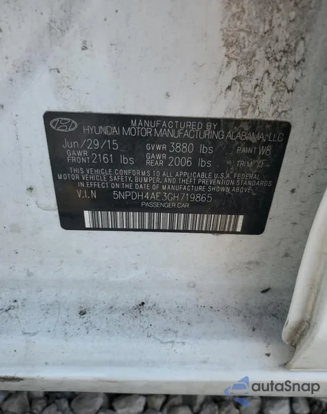 2016 Hyundai Elantra Se из США, поврежденный, VIN 5NPDH4AE3GH719865